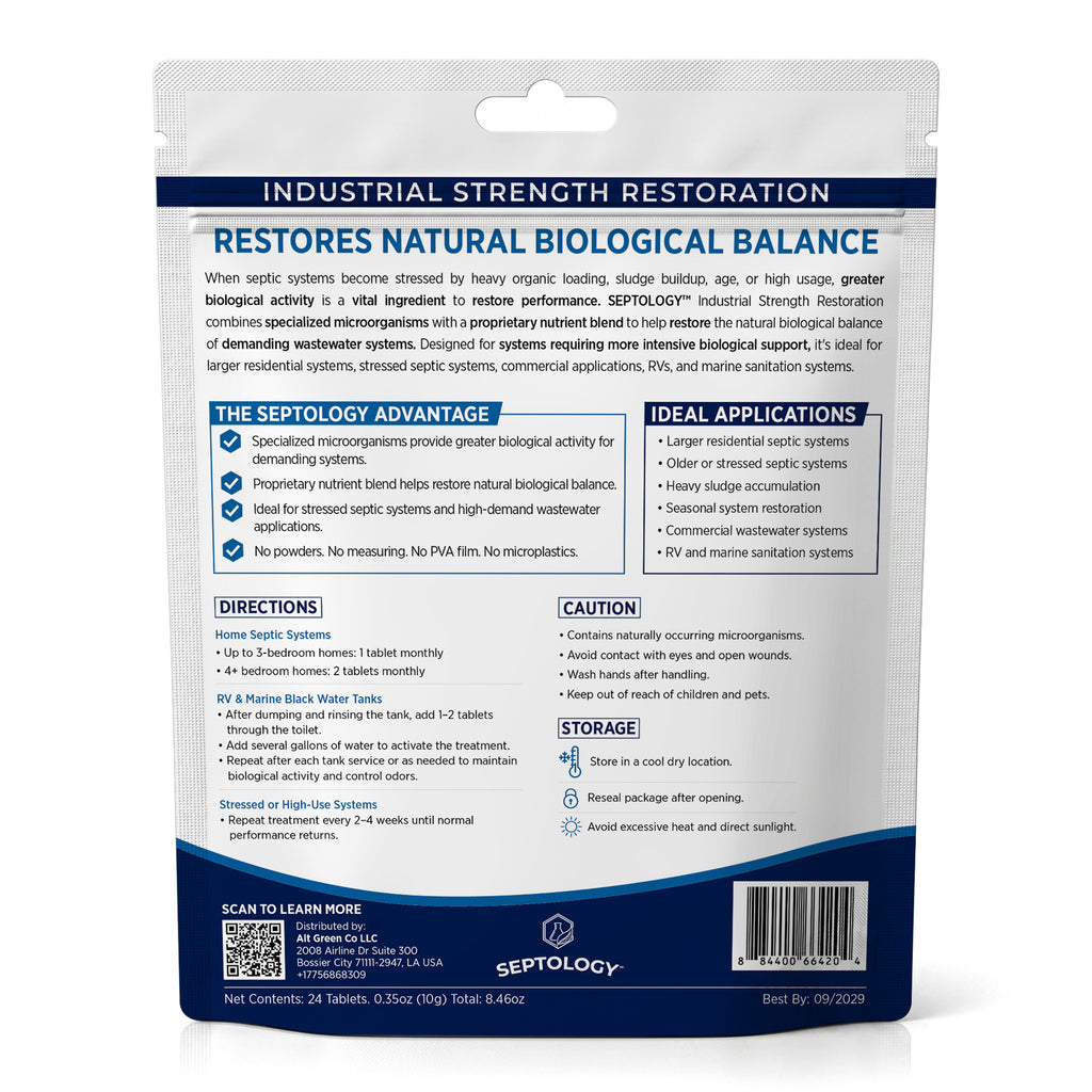 Septology Industrial Strength Septic Restoration & Treatment Tablets - 24 Tablets