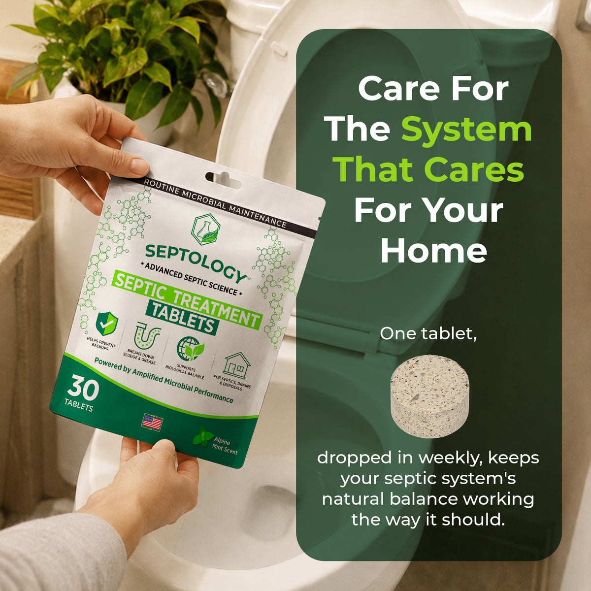 Septology Septic Treatment Tablets - Routine Microbial Maintenance - 30 Count